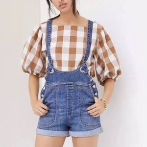 27 New NWT Anthropologie Pilcro and the Letterpress Denim Jean Shortall Overalls